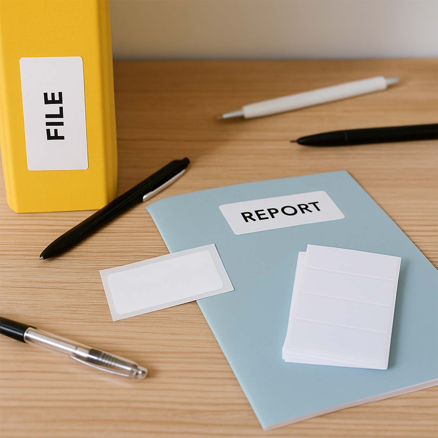 All Purpose Adhesive White Labels – 128 Durable Writable Stickers