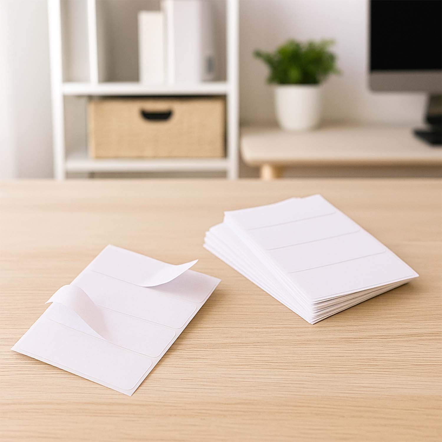 All Purpose Adhesive White Labels – 128 Durable Writable Stickers