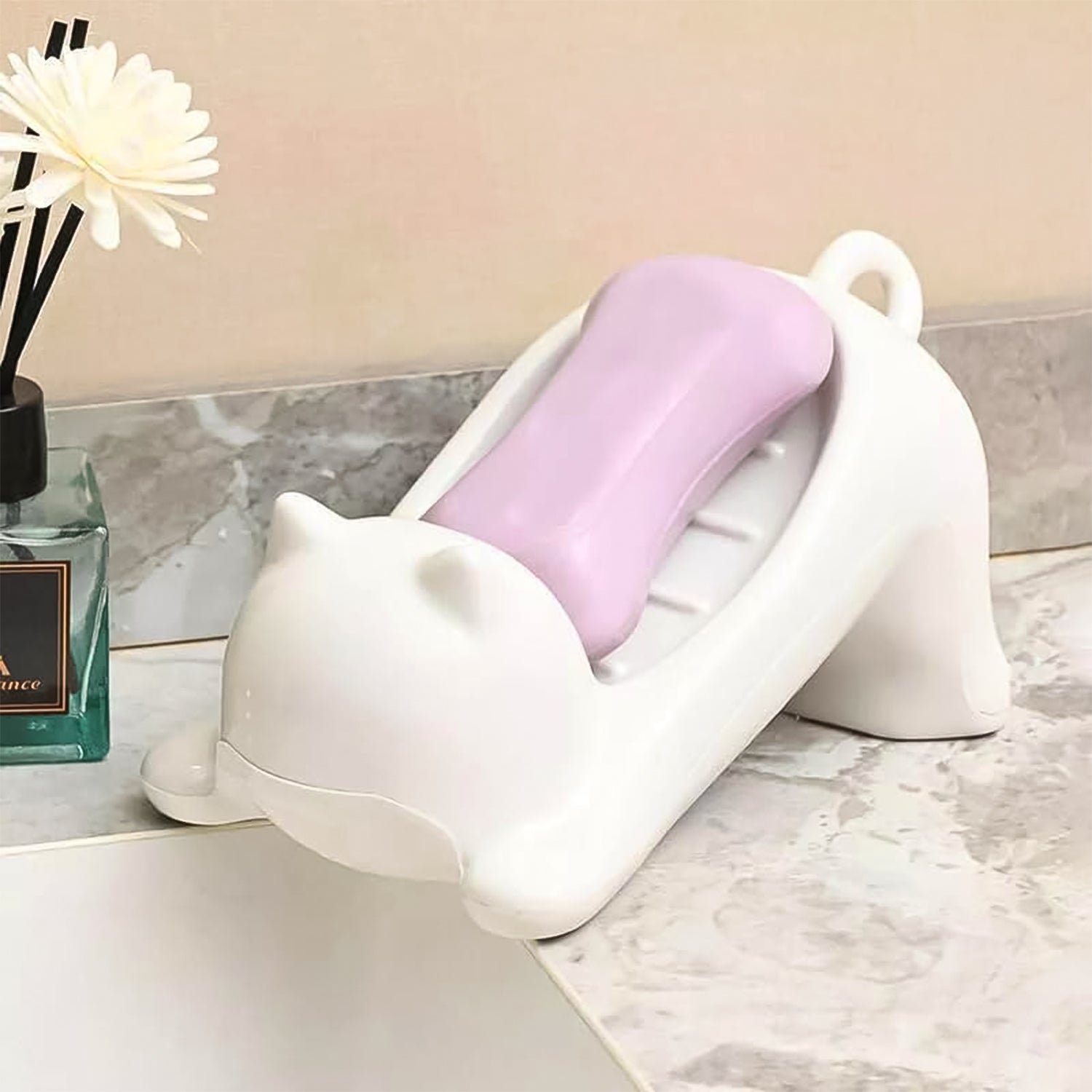 Animal Shape Soap Dish Holder – Cute Bear Design with Drainage