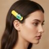 Apple Design Hair Clips, Colorful 4-Pc Set for Girls