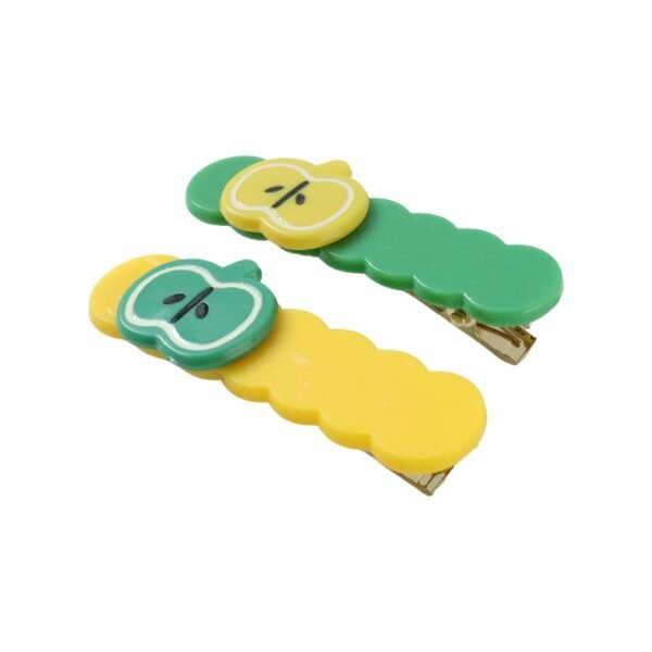 Apple Design Hair Clips, Colorful 4-Pc Set for Girls