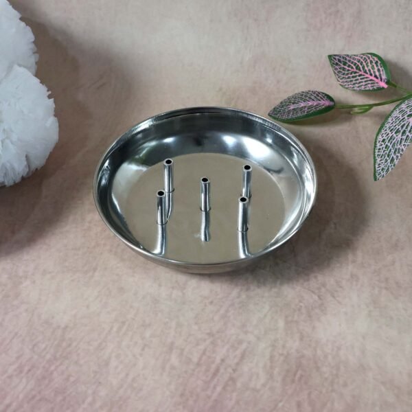 Stainless Steel Agarbatti Stand – Multi-Stick Lotus Incense Holder