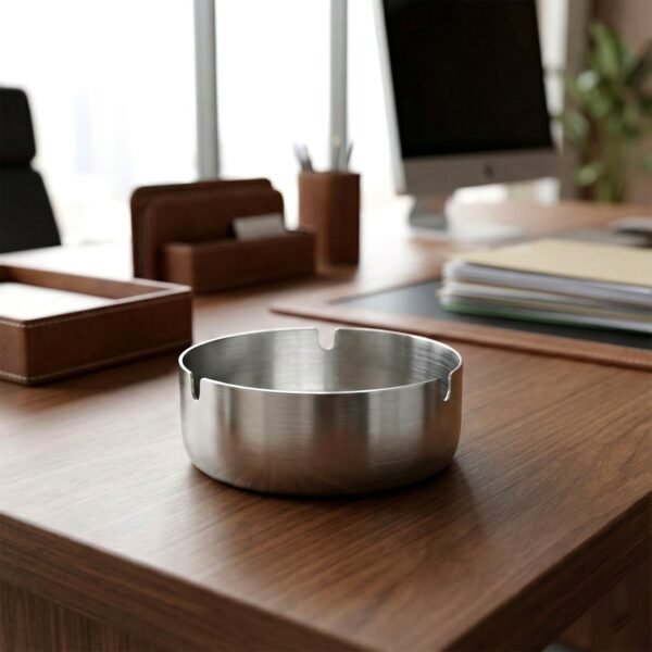 Round Tabletop Cigarette Ashtray – Multi Rest Slots & Stable Base