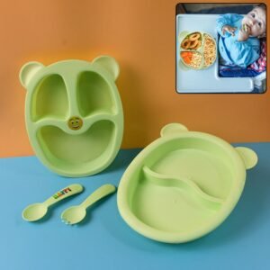 Kids Mealtime Feeding Set – 4-Piece BPA-Free Durable Plate & Spoon Set