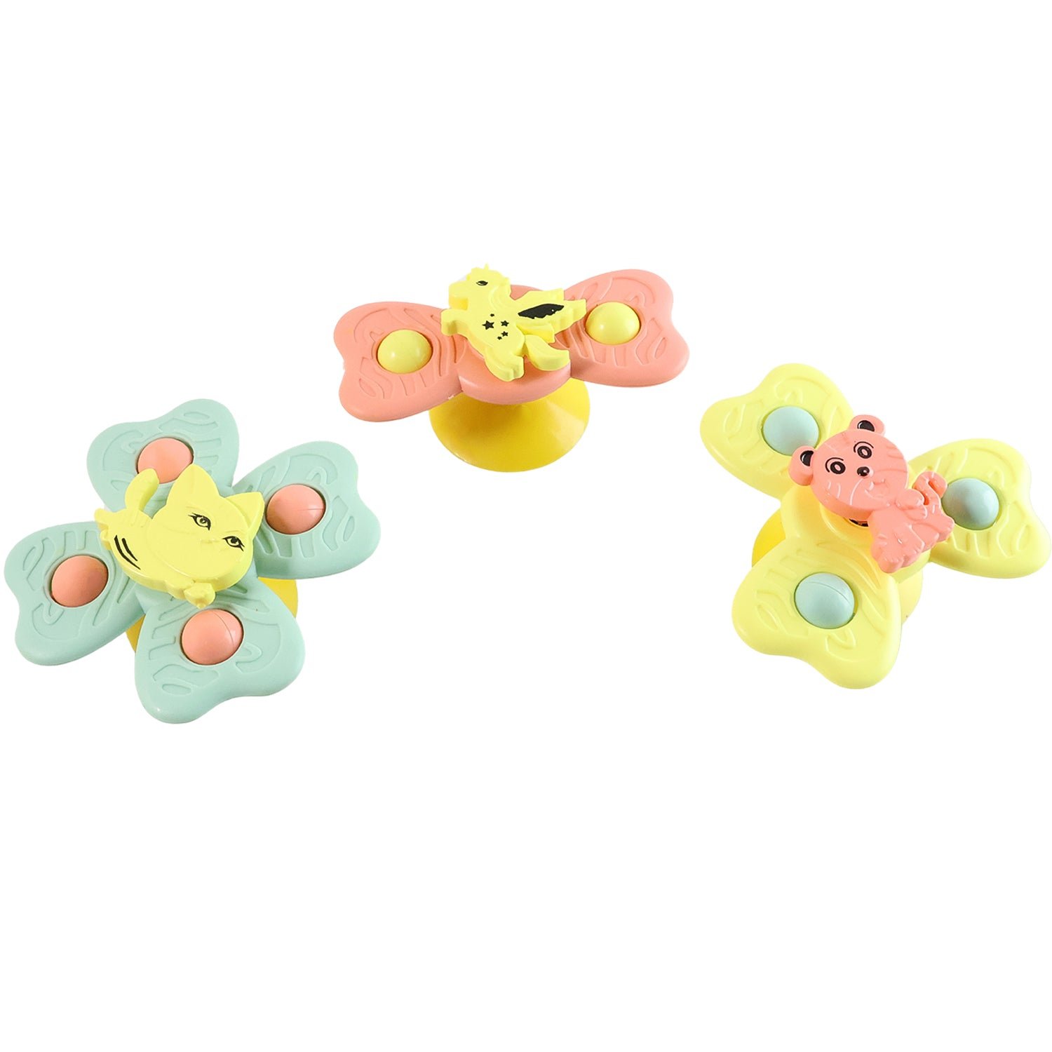 Baby Spinner Toy Set – 3-Pc Suction Cup Spinning Toys for Sensory Play