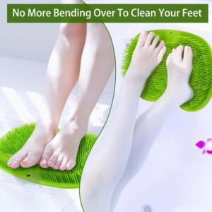 Green Silicone Bath Massage Cushion – Suction Cup Foot Scrubber