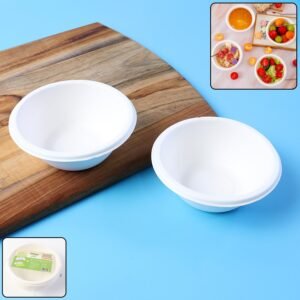 Compostable Bagasse Bowl – 180 ml Eco-Friendly Round Serving