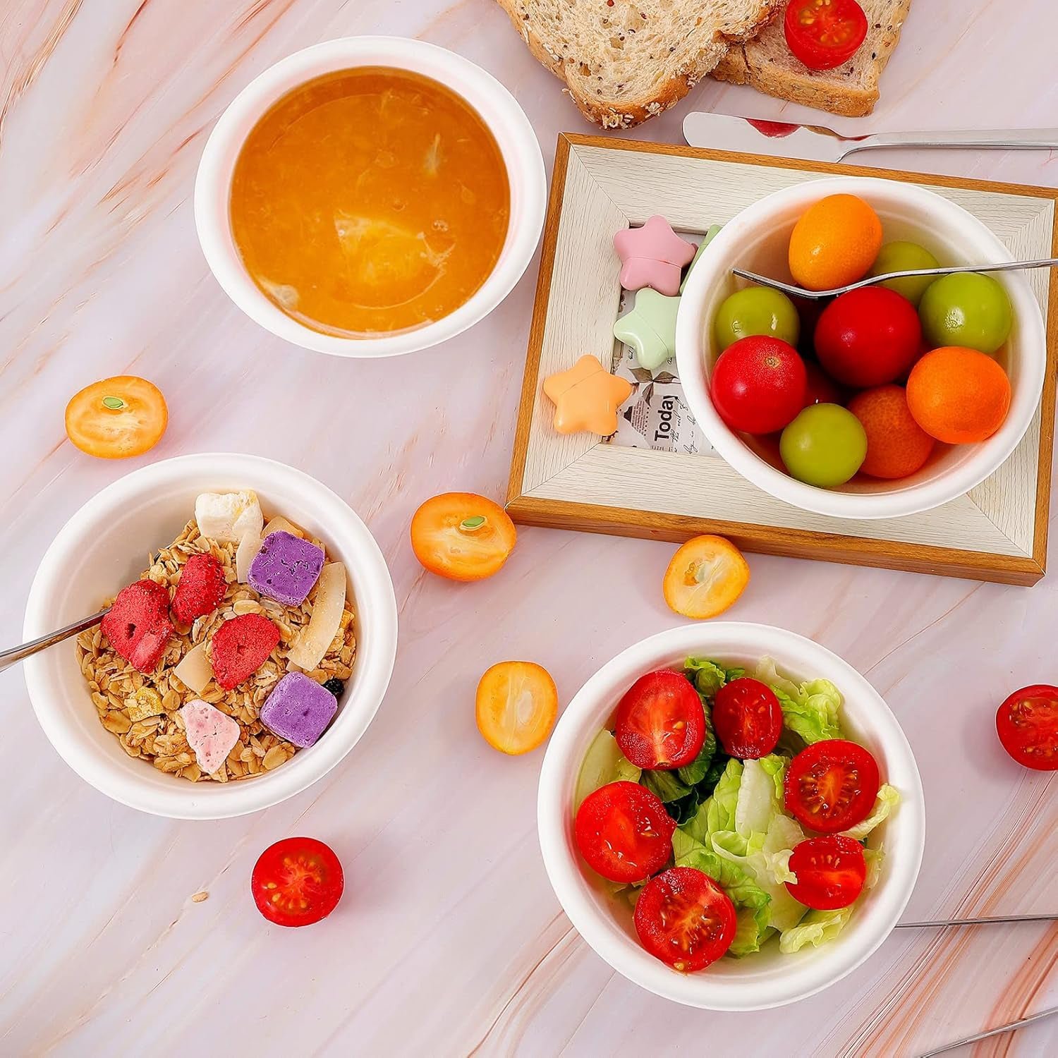 Compostable Bagasse Bowl – 180 ml Eco-Friendly Round Serving