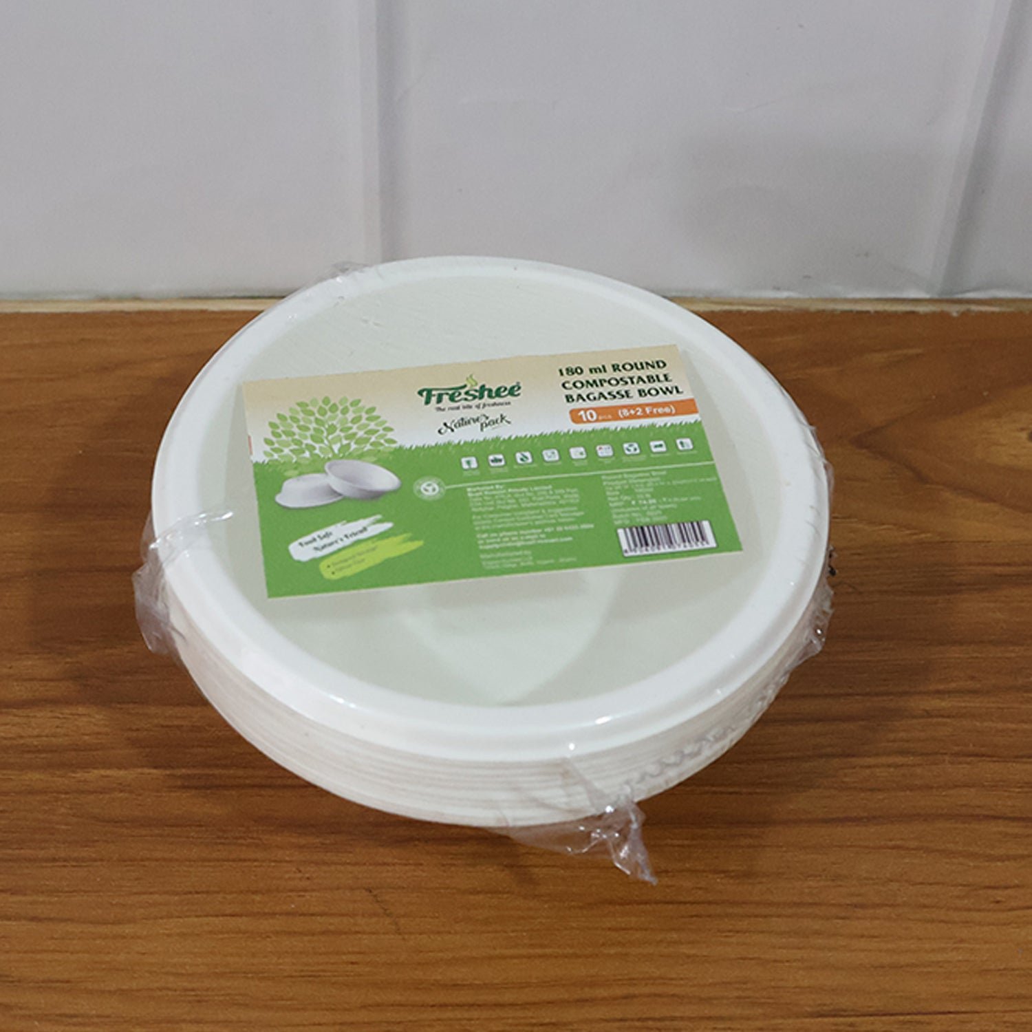 Compostable Bagasse Bowl – 180 ml Eco-Friendly Round Serving