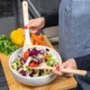 Wooden Cutting Board Combo Set with Bamboo Spoon Spatula and Turner (4 Pc Set)
