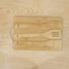 Wooden Cutting Board Combo Set with Bamboo Spoon Spatula and Turner (4 Pc Set)