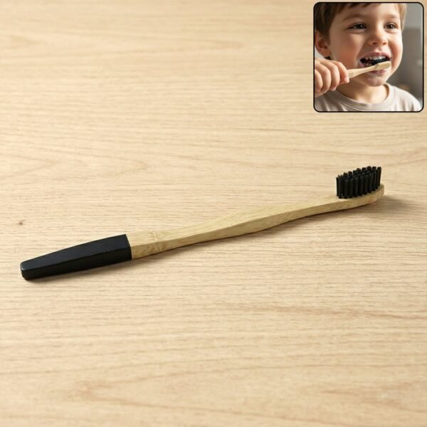 BambooToothbrushBlack-WOSKU-01 Bamboo Toothbrush – Eco-Friendly & Soft Charcoal Bristles (mix Desing)