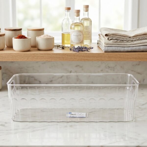 Plastic Fridge Organizer Basket – Clear Storage Solution for Kitchen