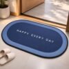 Bathroom Floor Mat – Fast Absorbing & Slip-Resistant Oval Design