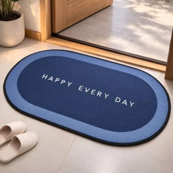 Bathroom Floor Mat – Fast Absorbing & Slip-Resistant Oval Design
