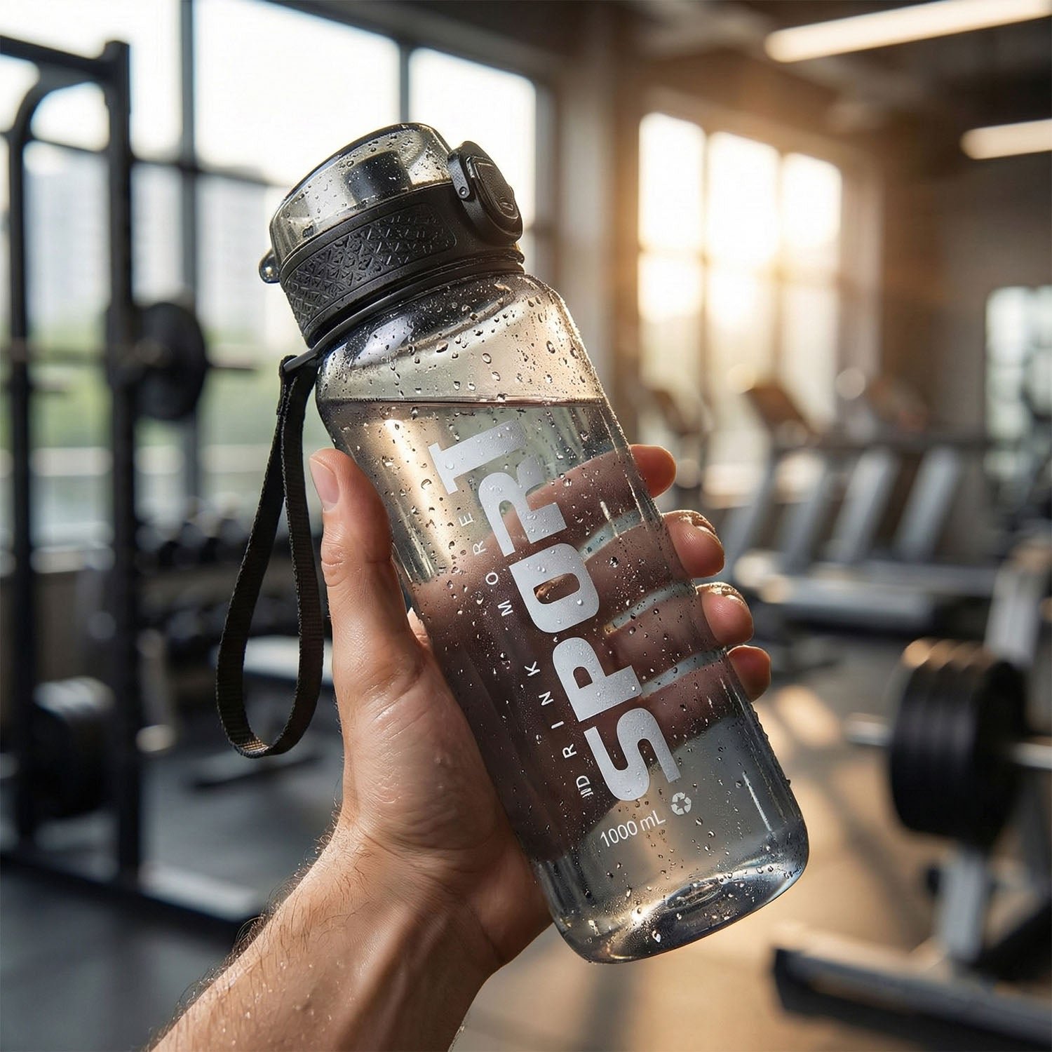 1000 ML Sports Water Bottle – Leakproof Flip Lock for Travel