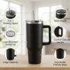 Konvex Hydra Insulated Travel Tumbler 1200 ML with Handle Straw Black (1 Pc)