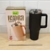 Konvex Hydra Insulated Travel Tumbler 1200 ML with Handle Straw Black (1 Pc)