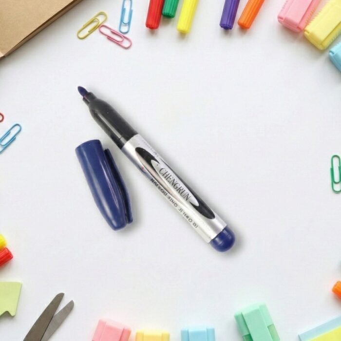 Permanent Marker Pen – Bold Blue Ink with Quick-Dry Formula