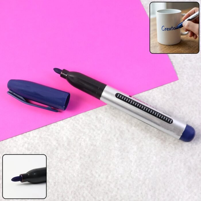 Permanent Marker Pen – Bold Blue Ink with Quick-Dry Formula