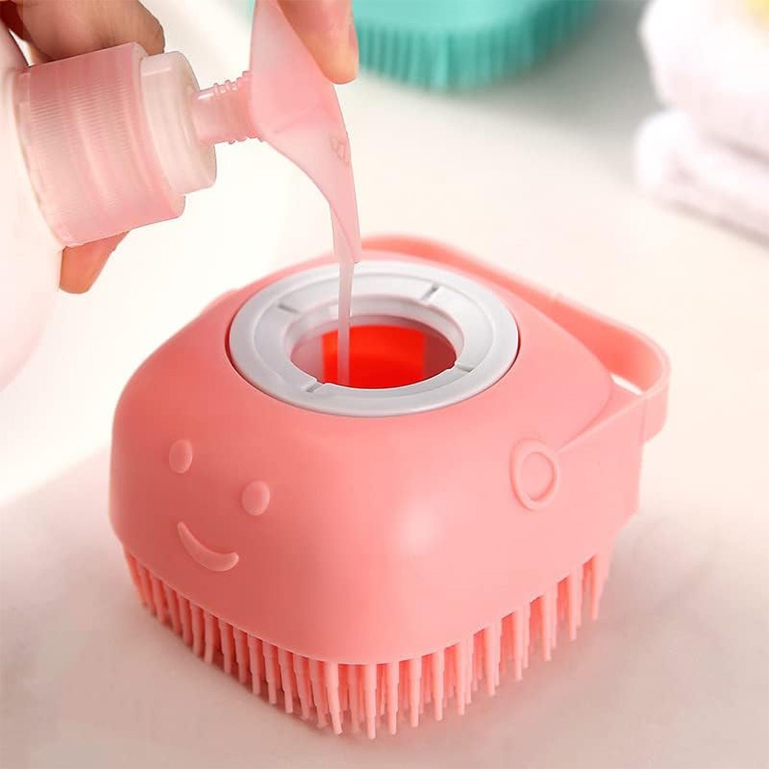 Silicone Massage Bath Body Brush – Built-In Soap Dispenser for Gentle Cleansing