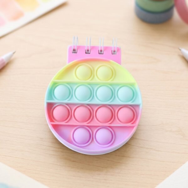 Mini Pop It Diary Fidget Notebook for Kids Rainbow Silicone Bubble (1 Pc)