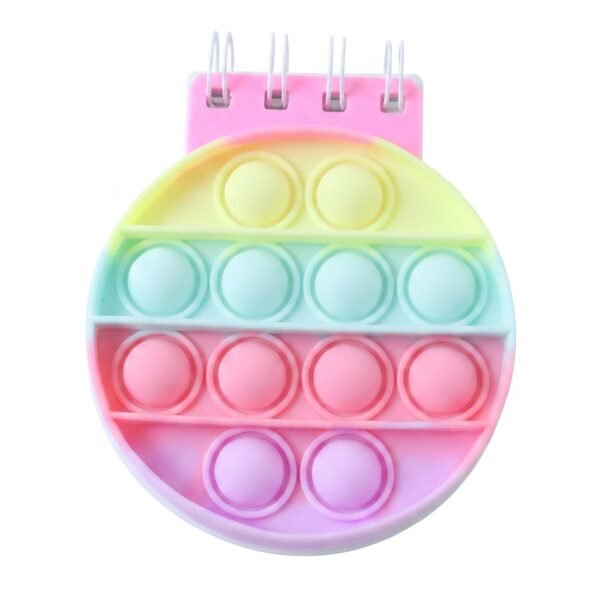 Mini Pop It Diary Fidget Notebook for Kids Rainbow Silicone Bubble (1 Pc)