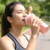 Sports Water Bottle 400ml Leakproof Flip Lid Shaker Tumbler for Gym