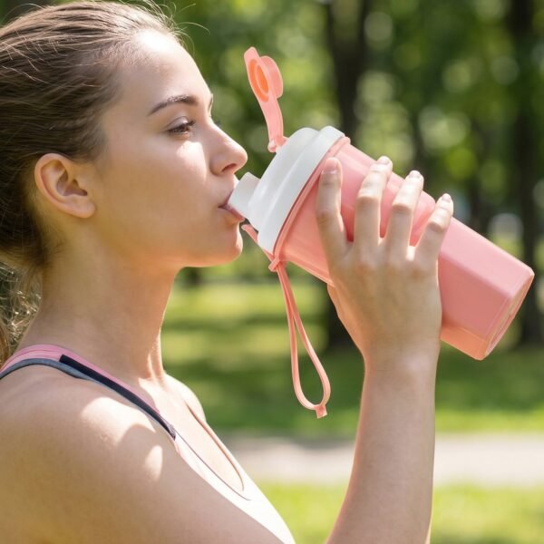 Sports Water Bottle 400ml Leakproof Flip Lid Shaker Tumbler for Gym