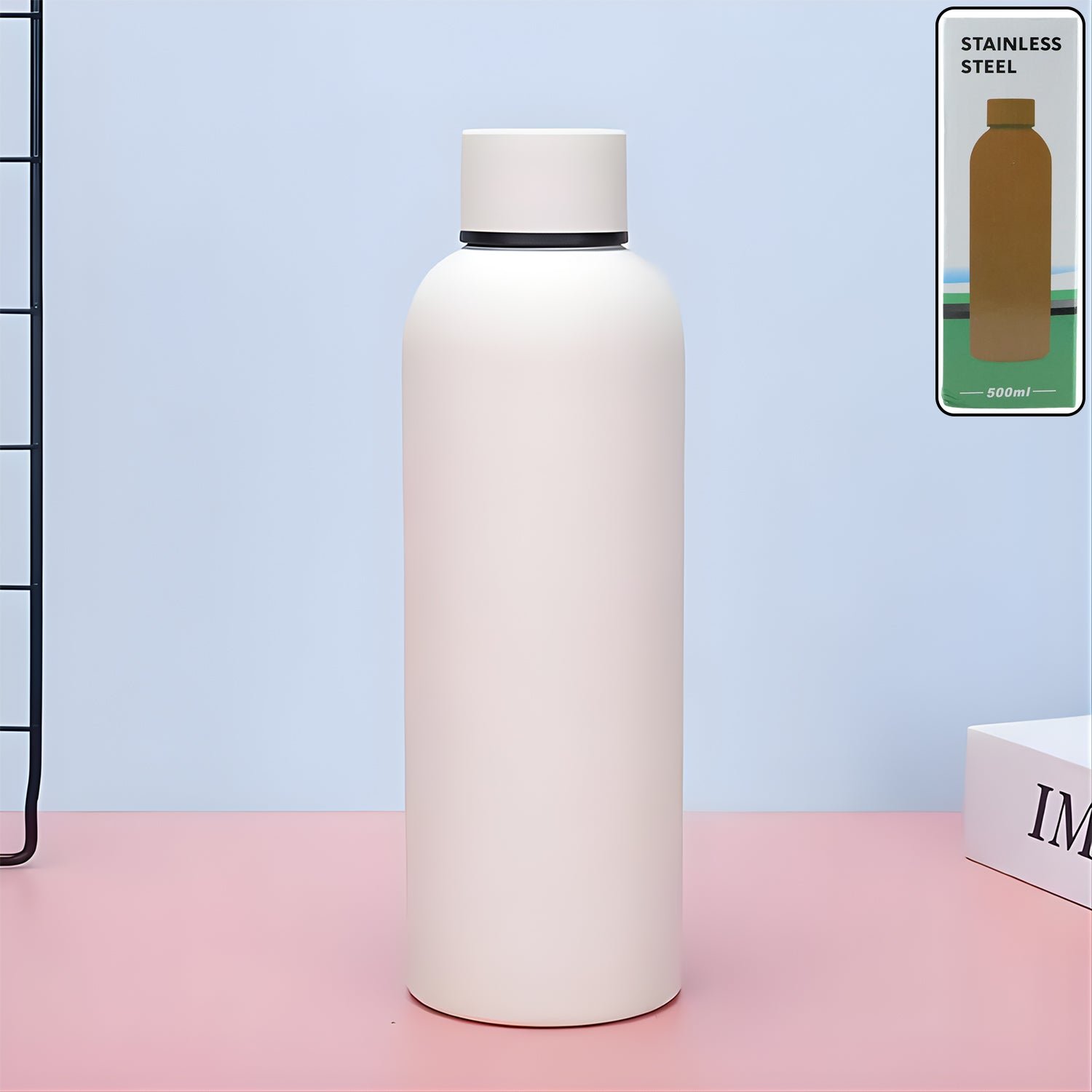 Insulated Stainless Steel Water Bottle – 500ml Durable Design
