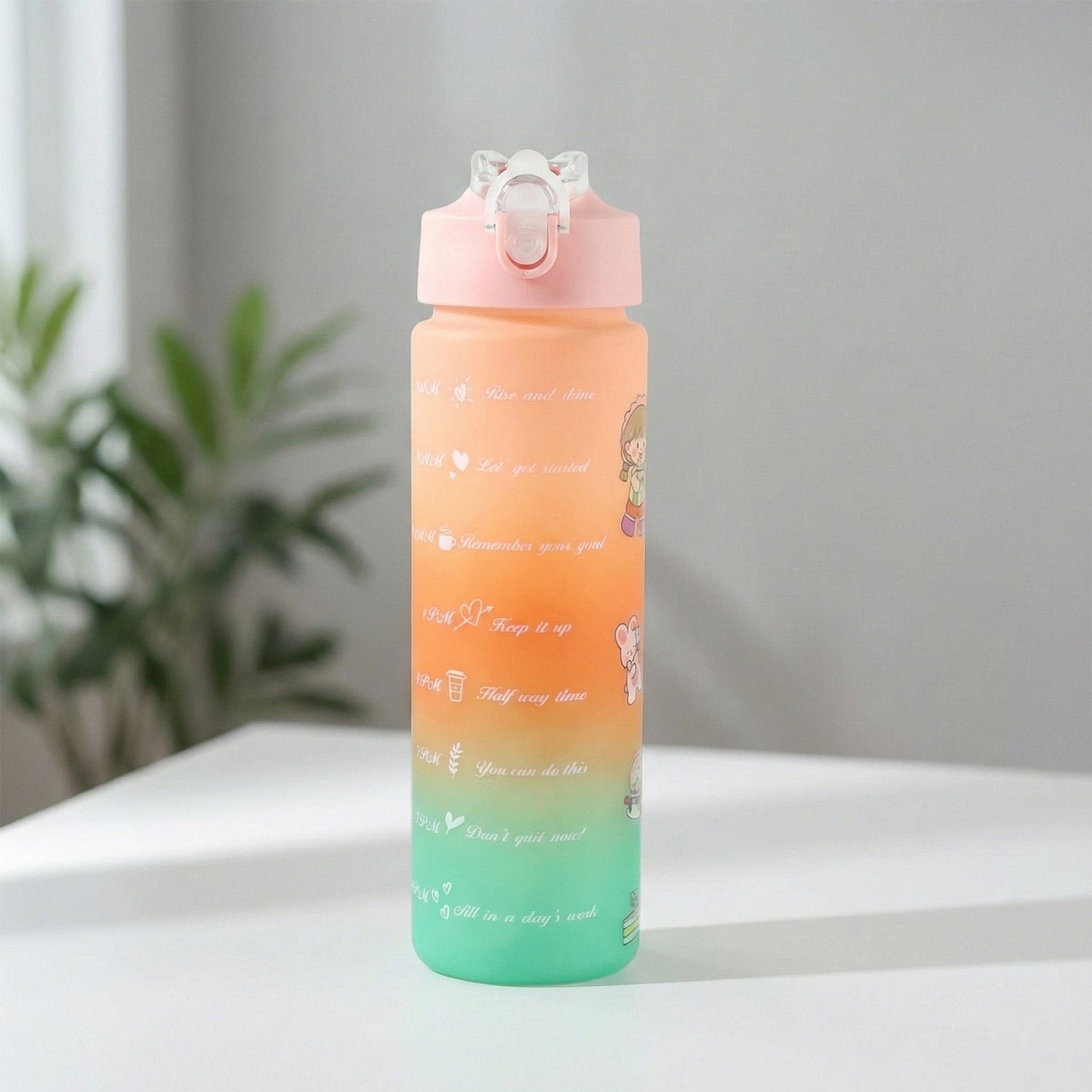 Motivational Gradient Water Bottle – 900ml Leakproof Hydration