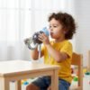 Kids Water Bottle – Cartoon Bear Shape with Straw & Strap