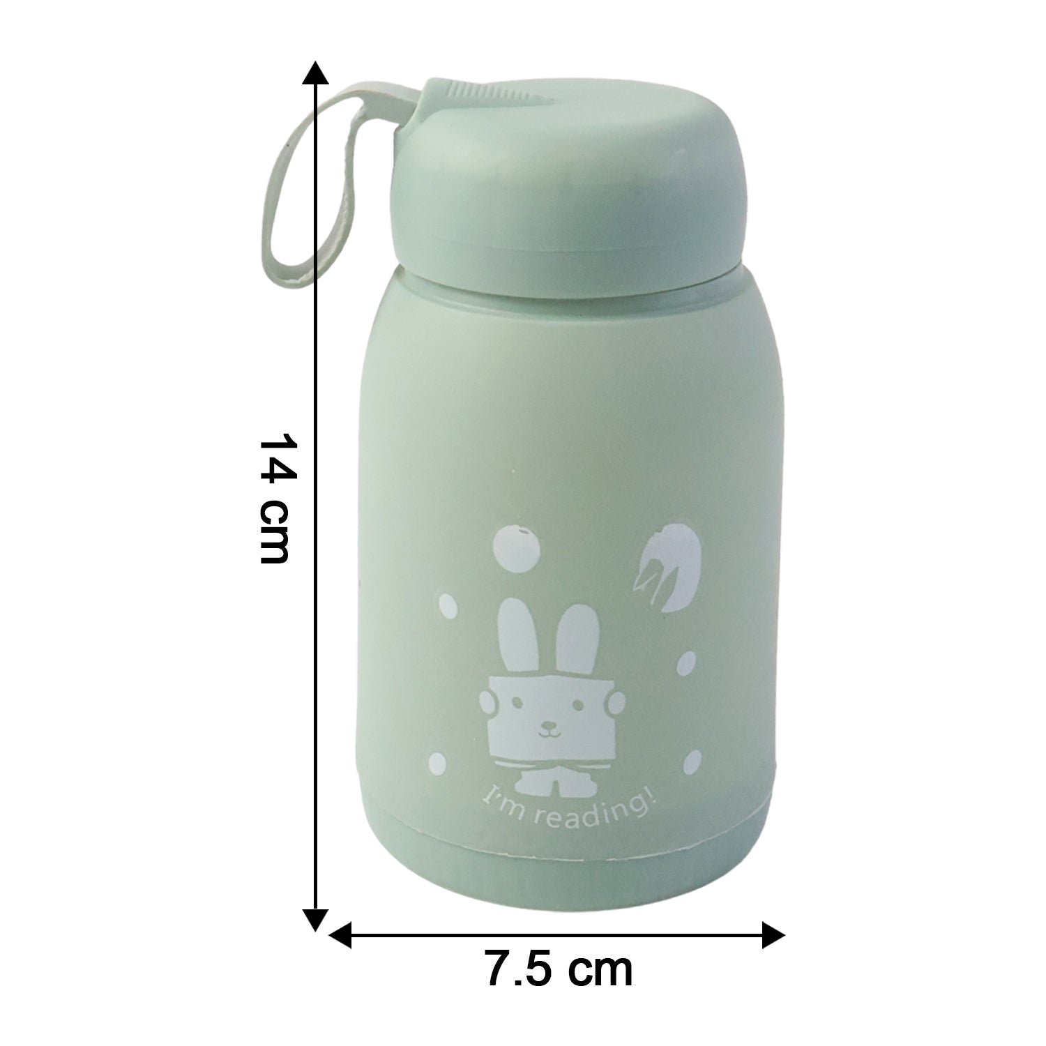 Rabbit Printed Insulated Glass Water Bottle – Leak Proof 330ml