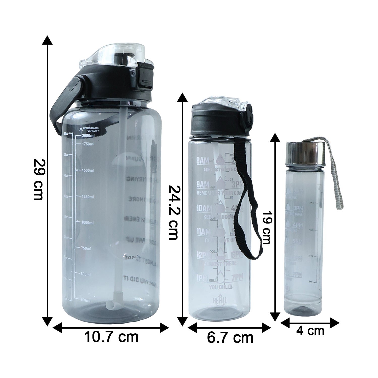 Multipurpose Water Bottle Set – 3 Sizes for Every Hydration Need