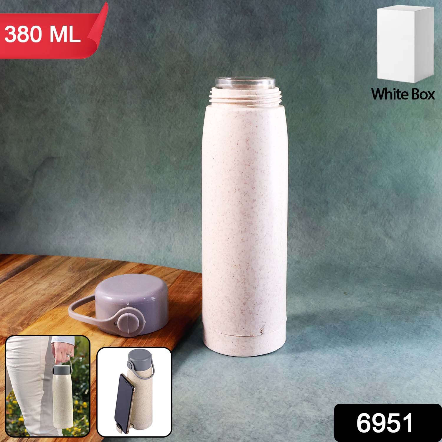 Glass Water Bottle with Phone Holder 380ml | Own Hydrate