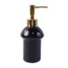Black Glass Liquid Soap Dispenser Bottle with Gold Pump Refillable (1 Pc)