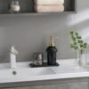 Black Glass Liquid Soap Dispenser Bottle with Gold Pump Refillable (1 Pc)