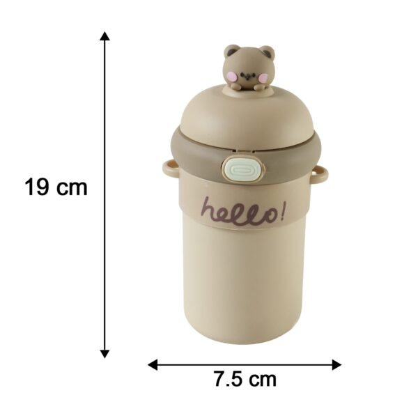Kids Sipper Water Bottle 450 ml with Bouncing Straw and Carry Strap (1 Pc)