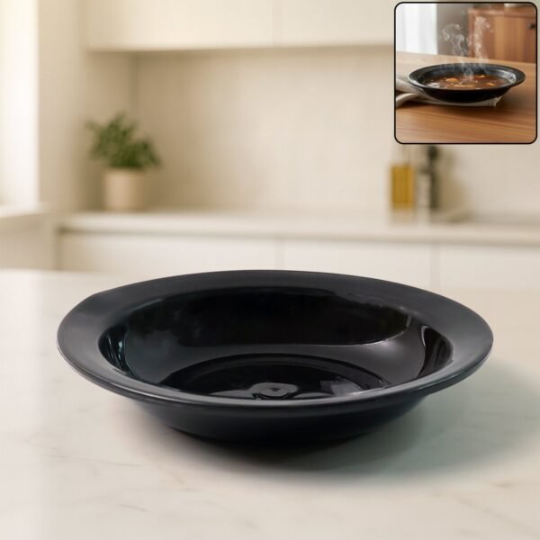 Deep Black Curry & Soup Serving Bowl – Durable & Elegant