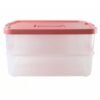 Plastic Transparent Storage Box with Lid 2XL 2 Layer Stackable Organizer (1 Pc)