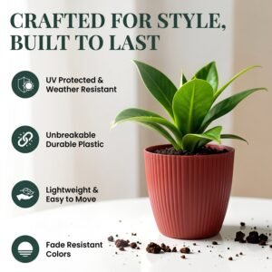 Plastic Flower Pots – Durable Round Planters for Home & Garden | Plant Edge