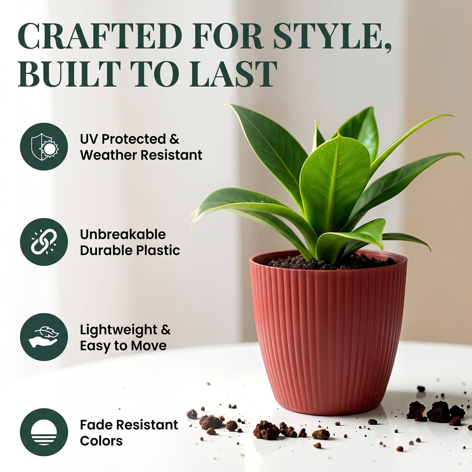 Plastic Flower Pots – Durable Round Planters for Home & Garden | Plant Edge