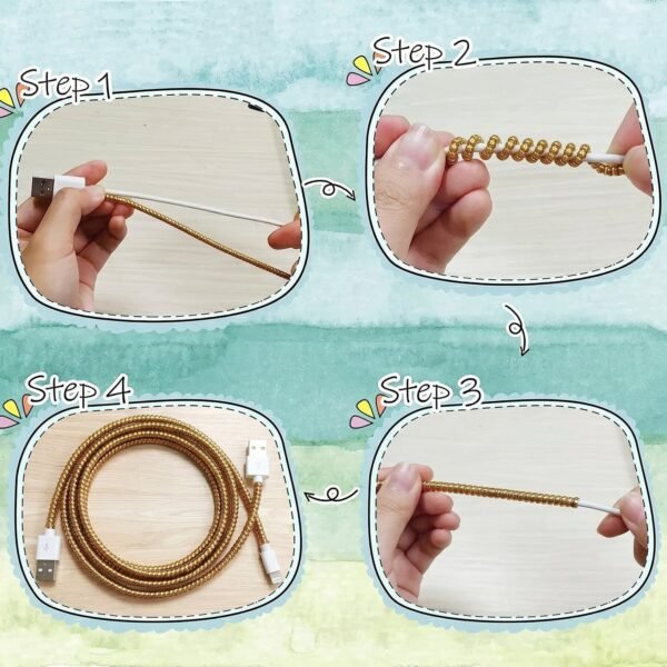 Spiral Cable Protector Sleeve for Earphone Cable, Flexible Cord Saver Wrap (1 Pc)