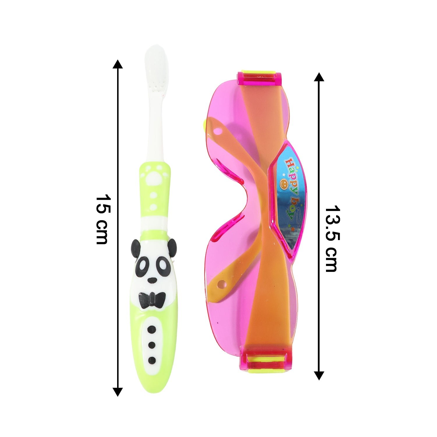Kids Toothbrush with Fun Panda Design & Sunglasses Toy Set