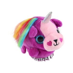 BrushUnicorn-04 Kids Unicorn Hair Brush – Soft Detangling Plush for Gentle Grooming