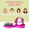 BrushUnicorn-06 Kids Unicorn Hair Brush – Soft Detangling Plush for Gentle Grooming