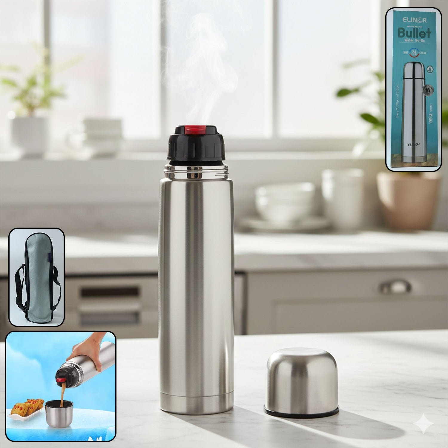Stainless Steel Vacuum Insulated Water Bottle 1000ML – Leak-Resistant