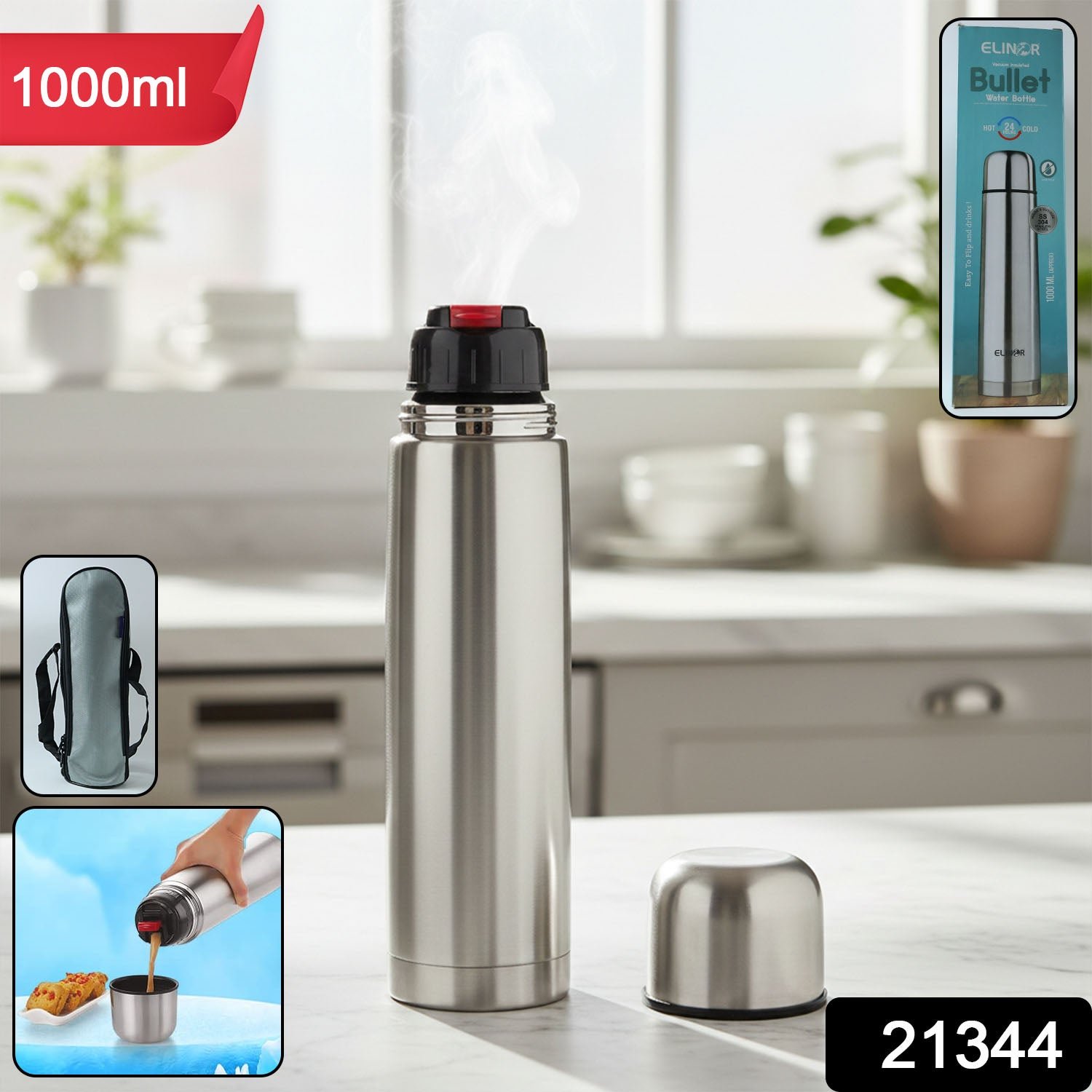 Stainless Steel Vacuum Insulated Water Bottle 1000ML – Leak-Resistant
