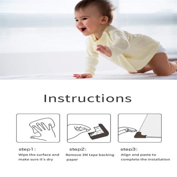 BumperCorner-08 Soft Foam Corner Protectors – Child Safety Padding with Adhesive Tape