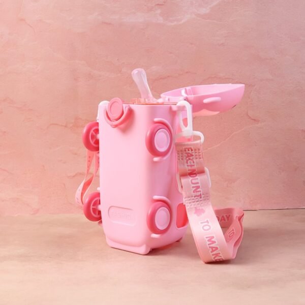 Kids Water Bottle – 500ml Cute Bus-Shaped Cartoon Design